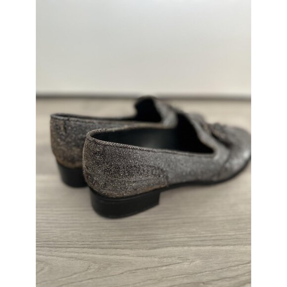 Stuart Weitzman Guything Pyrite Wingtip Tassels Nocturn Metallic Loafers Size 10 - Picture 6 of 12